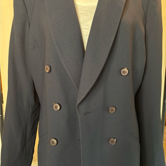 Navy Blue Double-Breasted Blazer - Picture 1 of 4